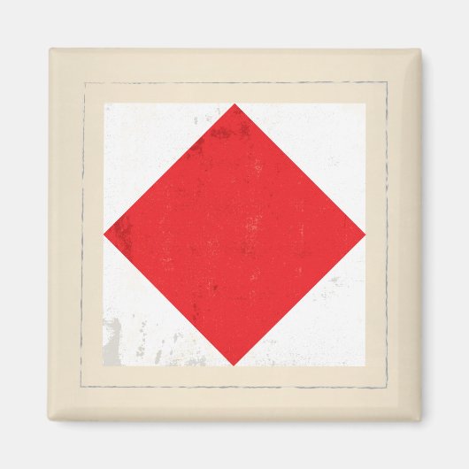 Signaalvlag (Nautical Letter "F") Magneet (Voorkant)