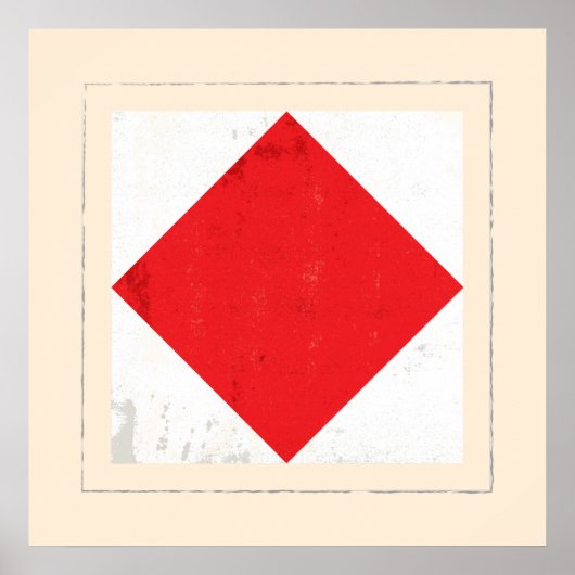 Signaalvlag (Nautical Letter "F") Poster (Voorkant)