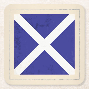 Signaalvlag (Nautical Letter "M") Kartonnen Onderzetters