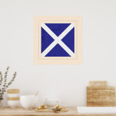 Signaalvlag (Nautical Letter "M") Poster (Keuken)