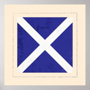 Signaalvlag (Nautical Letter "M") Poster