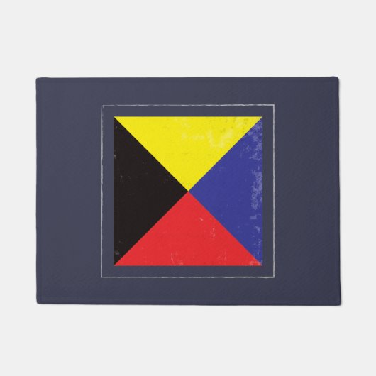 Signaalvlag (Nautical Letter "Z") Deurmat (Voorkant)