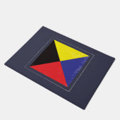 Signaalvlag (Nautical Letter "Z") Deurmat (Schuin)