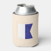 Signaalvlag (Nautisch letter "A") Blikjeskoeler (Blikje Voorkant)