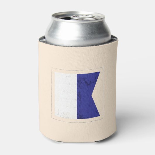 Signaalvlag (Nautisch letter "A") Blikjeskoeler (Blikje Voorkant)