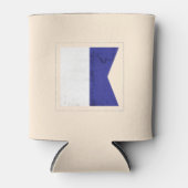 Signaalvlag (Nautisch letter "A") Blikjeskoeler (Voorkant)