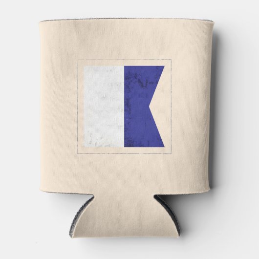 Signaalvlag (Nautisch letter "A") Blikjeskoeler (Voorkant)