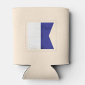 Signaalvlag (Nautisch letter "A") Blikjeskoeler (Achterkant)