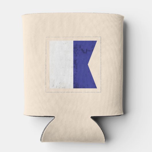 Signaalvlag (Nautisch letter "A") Blikjeskoeler (Achterkant)