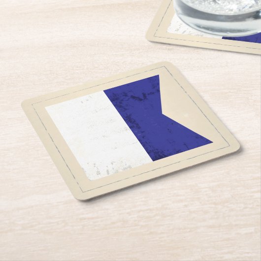 Signaalvlag (Nautisch letter "A") Kartonnen Onderzetters (Schuin)