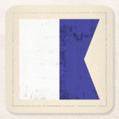 Signaalvlag (Nautisch letter "A") Kartonnen Onderzetters (Voorkant)