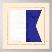 Signaalvlag (Nautisch letter "A") Poster (Voorkant)