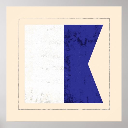 Signaalvlag (Nautisch letter "A") Poster (Voorkant)