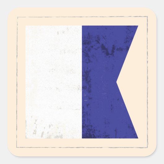 Signaalvlag (Nautisch letter "A") Vierkante Sticker (Voorkant)