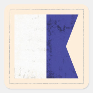 Signaalvlag (Nautisch letter "A") Vierkante Sticker