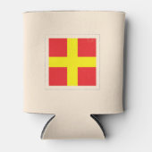 Signaalvlag (Nautisch letter "R") Blikjeskoeler (Voorkant)