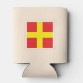 Signaalvlag (Nautisch letter "R") Blikjeskoeler (Achterkant)