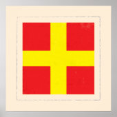 Signaalvlag (Nautisch letter "R") Poster (Voorkant)