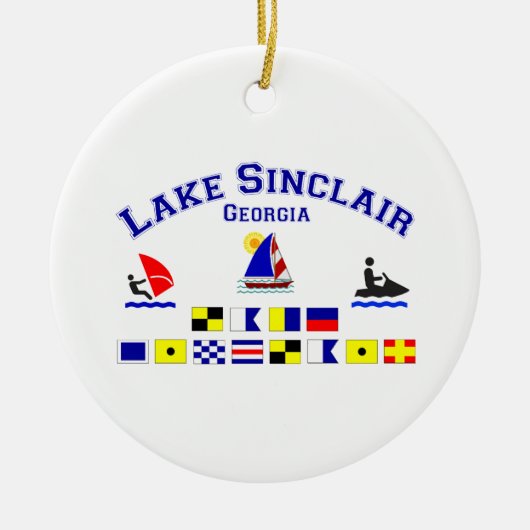 Signaalvlaggen van het meer Sinclair GA Keramisch Ornament (Voorkant)