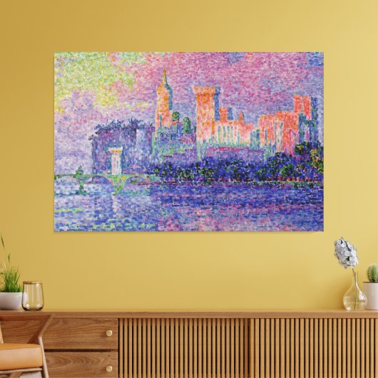 Signac's Le Château des Papes Canvas Afdruk (Insitu (Woonkamer))