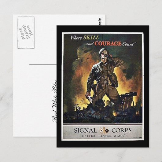 Signal Corps Briefkaart (Voorkant / Achterkant)