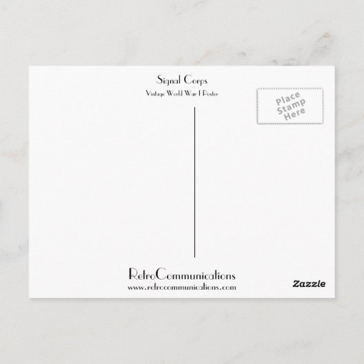 Signal Corps Briefkaart (Achterkant)