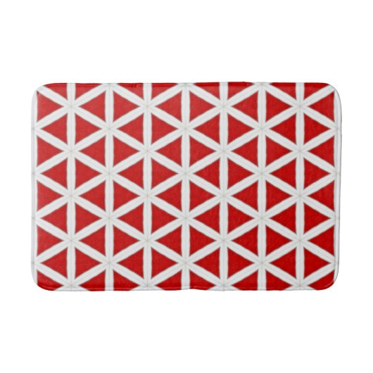 Signal Flux – Red & White Modern Design Badmat (Voorkant)