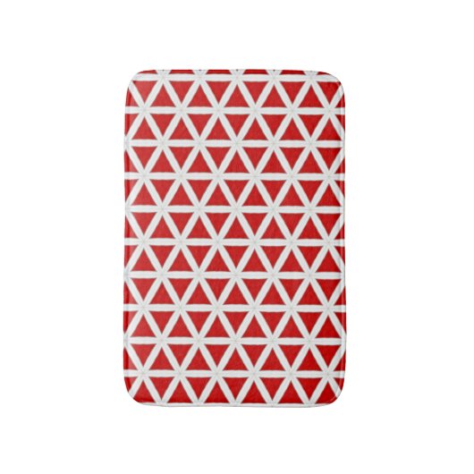 Signal Flux – Red & White Modern Design Badmat (Voorkant Verticaal)