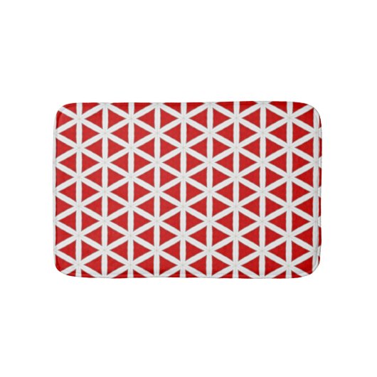 Signal Flux – Red & White Modern Design Badmat (Voorkant)