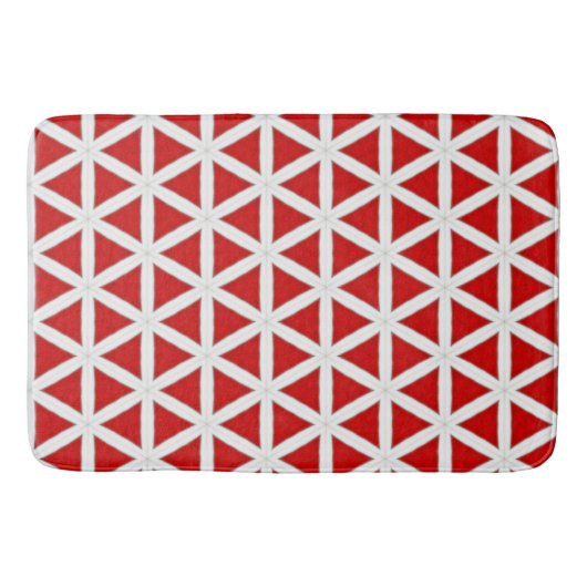Signal Flux – Red & White Modern Design Badmat (Voorkant)