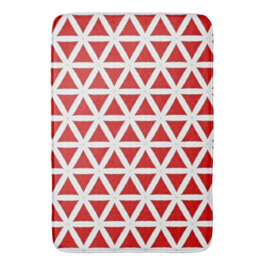 Signal Flux – Red & White Modern Design Badmat (Voorkant Verticaal)