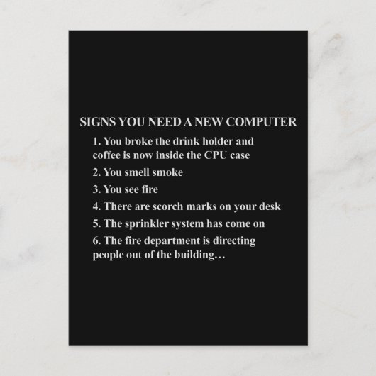 Signaleert u een nieuwe computer 1 nodig hebt briefkaart (Voorkant)