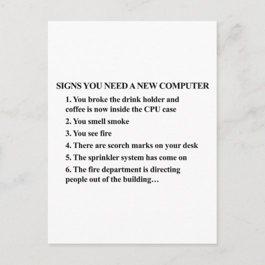 Signaleert u een nieuwe computer 2 nodig hebt briefkaart (Voorkant)