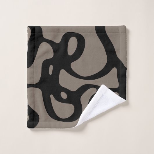 Signalen op afstand: Abstract zwart & grijs Bad Handdoek (Wasdoekje)
