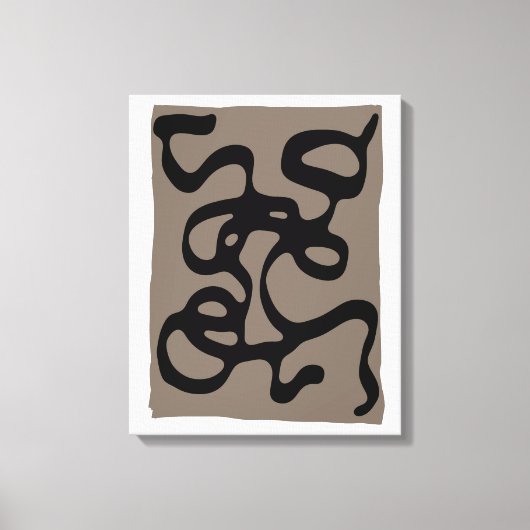 Signalen op afstand: Abstract zwart & grijs Canvas Afdruk (Voorkant)