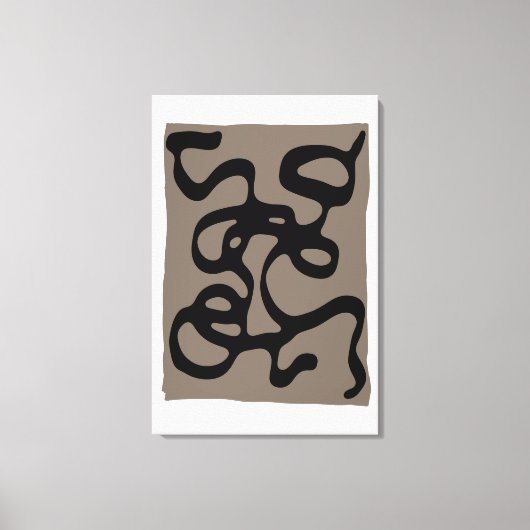 Signalen op afstand: Abstract zwart & grijs Canvas Afdruk (Voorkant)