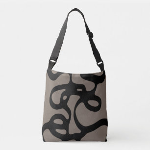 Signalen op afstand: Abstract zwart & grijs Crossbody Tas
