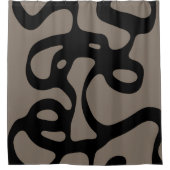 Signalen op afstand: Abstract zwart & grijs Douchegordijn (Voorkant)