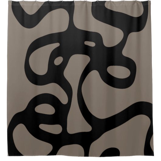 Signalen op afstand: Abstract zwart & grijs Douchegordijn (Voorkant)