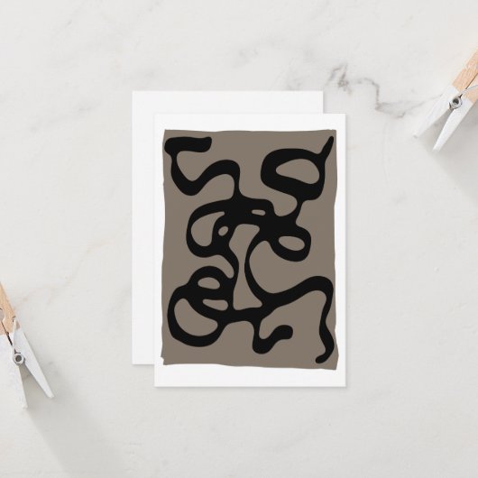 Signalen op afstand: Abstract zwart & grijs Kaart (Voorkant / Achterkant in situ)