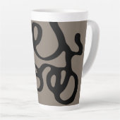 Signalen op afstand: Abstract zwart & grijs Latte Mok (Rechterhoek)