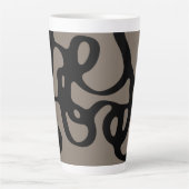 Signalen op afstand: Abstract zwart & grijs Latte Mok (Voorkant)