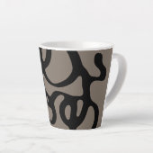 Signalen op afstand: Abstract zwart & grijs Latte Mok (Rechterhoek)