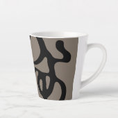 Signalen op afstand: Abstract zwart & grijs Latte Mok (Rechts)