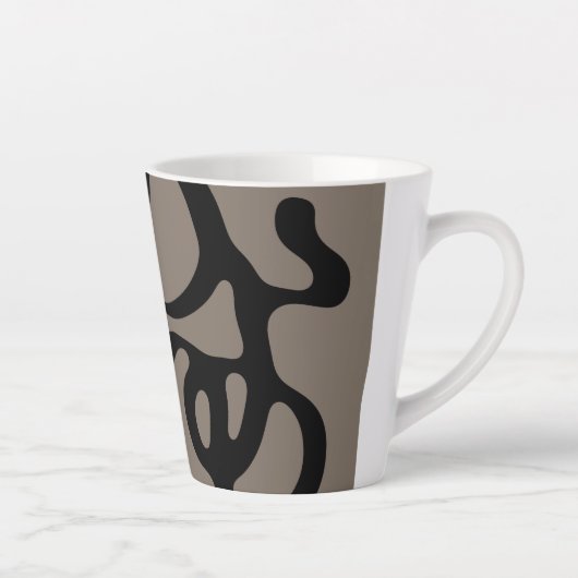 Signalen op afstand: Abstract zwart & grijs Latte Mok (Rechts)