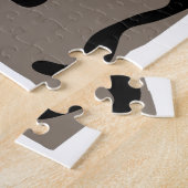 Signalen op afstand: Abstract zwart & grijs Legpuzzel (Zijkant)