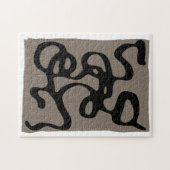 Signalen op afstand: Abstract zwart & grijs Legpuzzel (Horizontaal)