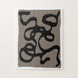 Signalen op afstand: Abstract zwart & grijs Legpuzzel