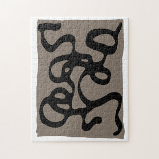 Signalen op afstand: Abstract zwart & grijs Legpuzzel