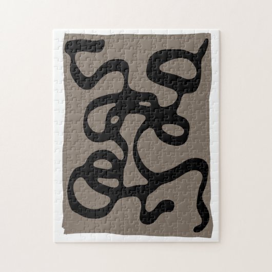Signalen op afstand: Abstract zwart & grijs Legpuzzel (Verticaal)